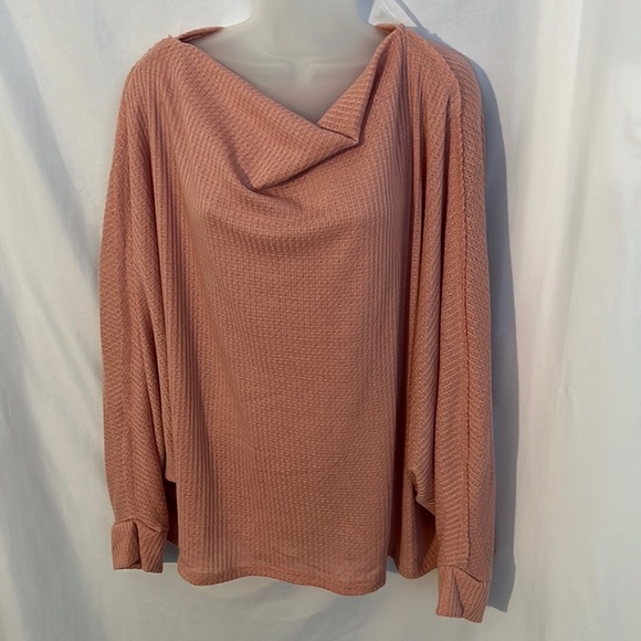 Entro Women Waffle Texture Loose Fit Long Sleeve Blouse Size L NWT - Picture 1 of 9